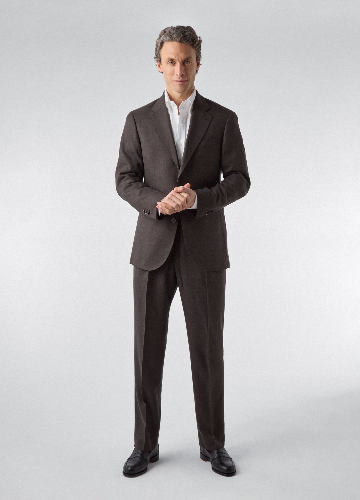 Don Wool/Silk/Linen Suit - Brown Berg & Berg