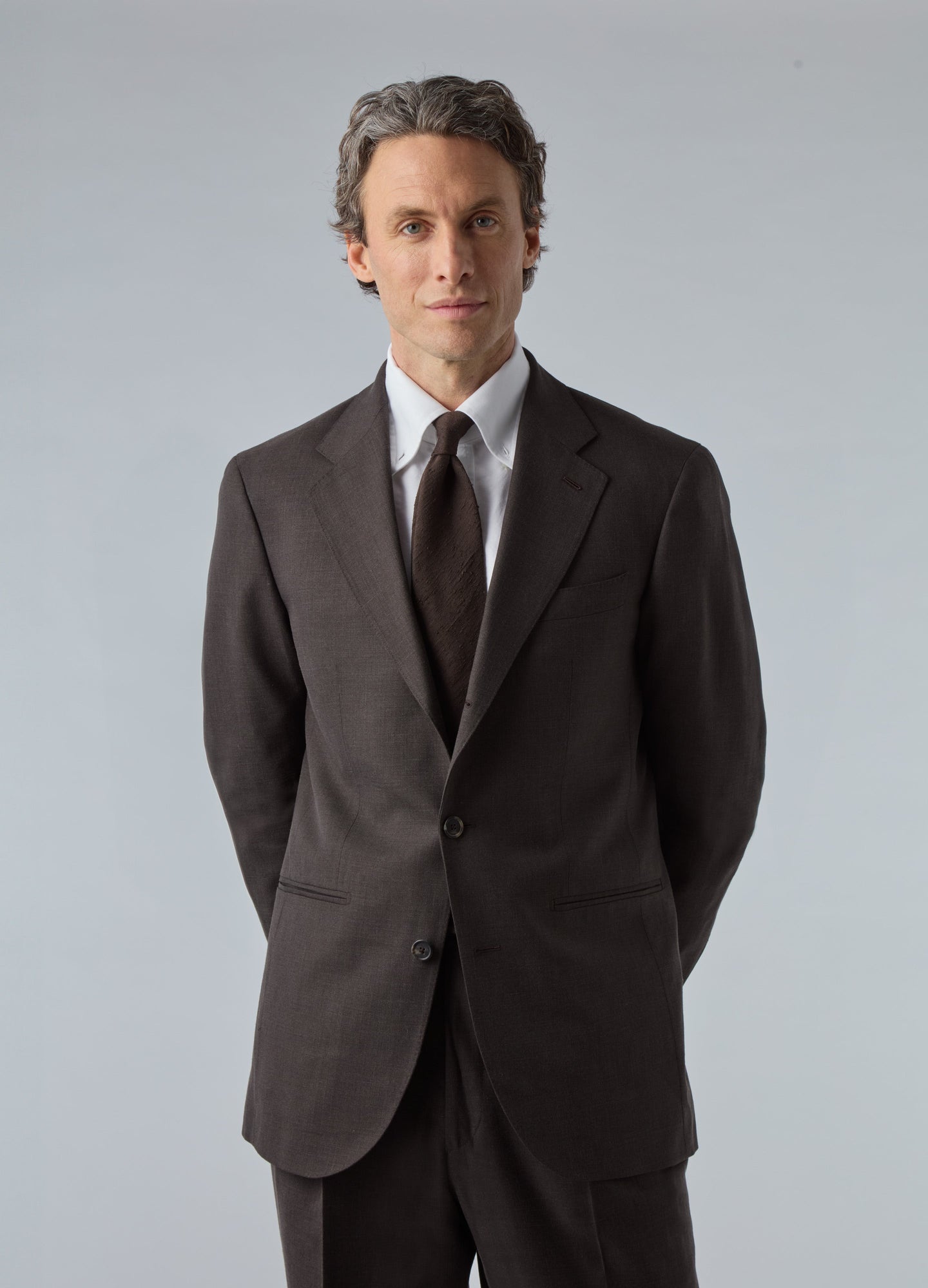 Don Wool/Silk/Linen Suit - Brown Berg & Berg
