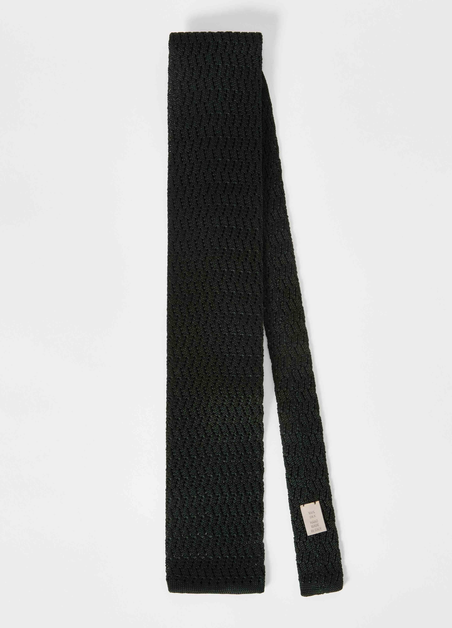 Knitted Zig Zag Tie - Bottle Green Berg & Berg