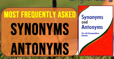 Most frequently asked synonyms and antonyms in competitive exams