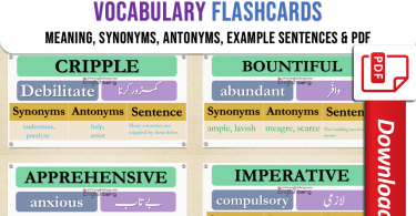 Top Vocabulary Flashcards PDF Meaning, Synonyms, Antonyms and example sentences