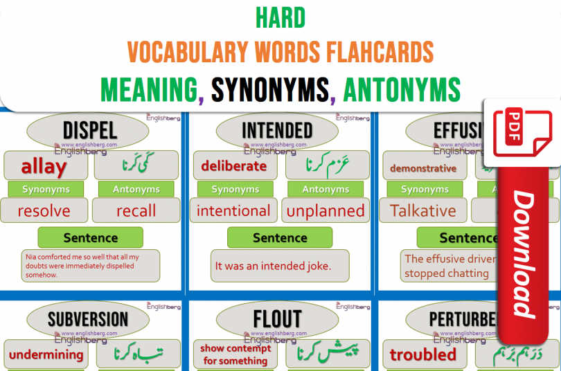 Hard Vocabulary Words With Meaning And Sentences EnglishBerg