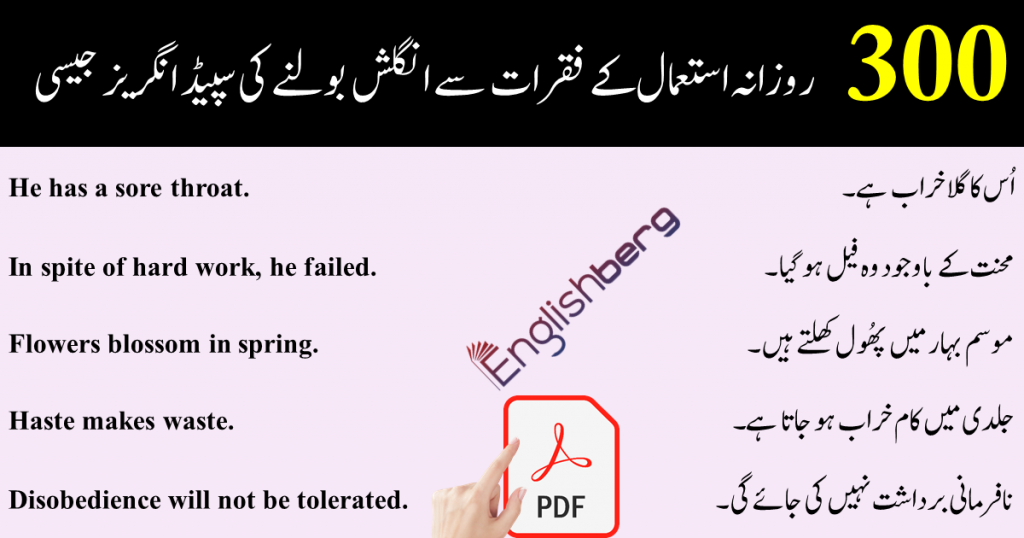 Common English Sentences Used In Daily Life With Urdu