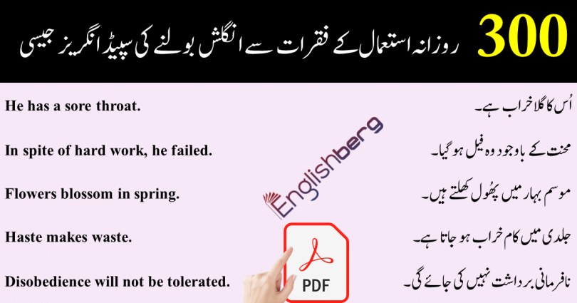 Common english sentences used in daily life with urdu meaning